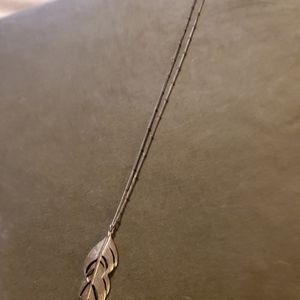 Lucky Brand silver feather necklace